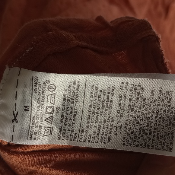 Old Navy Lacey Button Up Blouse Women ‘s Medium Orange Stitch - Picture 11 of 11